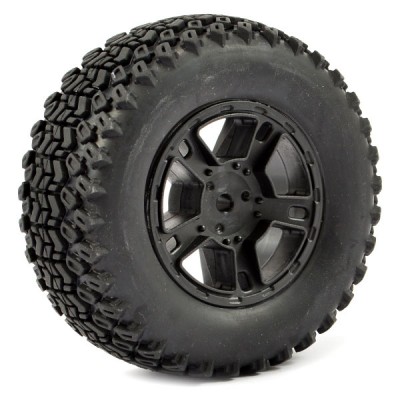 Fastrax 1:10 SC Zigzag Mounted 5-Spoke Black (Slash Rr/Blitz) (Pr)