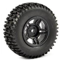 Fastrax 1:10 SC Jigsaw Mounted 5-Spoke Black (Slash Rr/Blitz) (Pr)